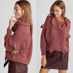 Ruffle Cowl Neck Sweater